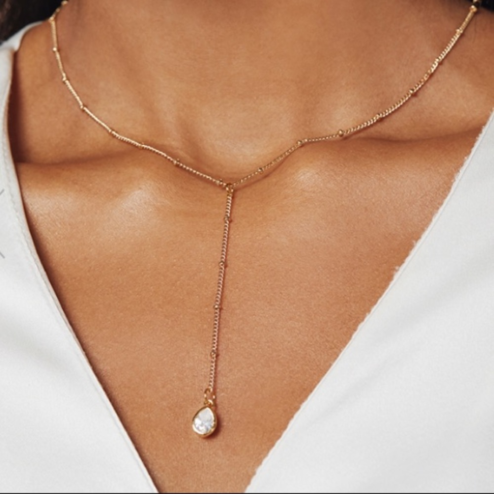 Frasier Sterling Crystal Drop Necklace